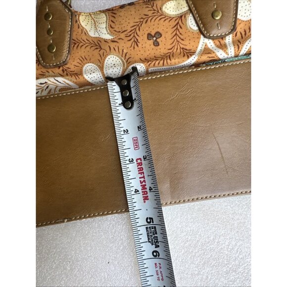 Relic Boho Patchwork Handbag With Bamboo Handles & Leather Accents Retro Style - Picture 11 of 15